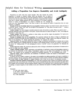 Adding a Preposition Can Improve Readability and Avoid Ambiguity