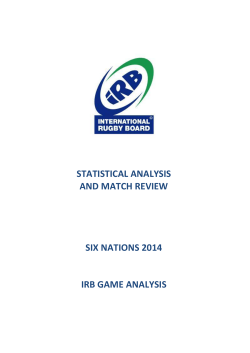 6 Nations Analysis 2014 - World Rugby Player Welfare