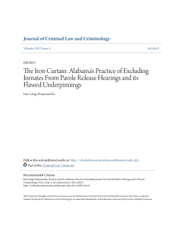 the iron curtain: alabama`s practice of excluding inmates from parole
