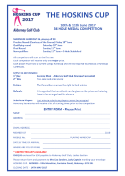 THE HOSKINS CUP - Alderney Golf Club