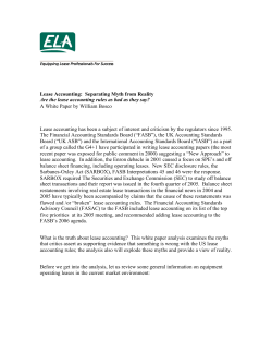 Lease Accounting: Separating Myth from Reality