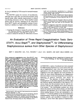 An Evaluation of Three Rapid Coagglutination Tests: Sero