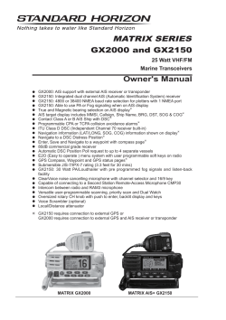 MATRIX SERIES GX2000 and GX2150 Owner`s Manual