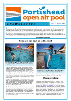 August Newsletter - Portishead Open Air Pool