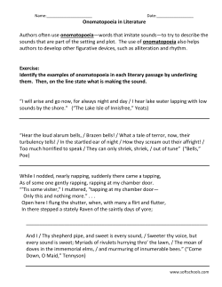 Onomatopoeia in Literature Authors often use