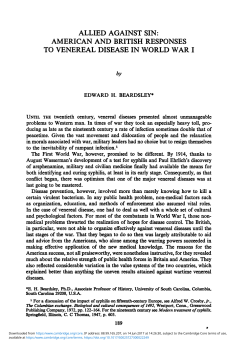 allied against sin: american and british responses to venereal