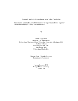 Economic Analysis of Amendments to the Indian Constitution A