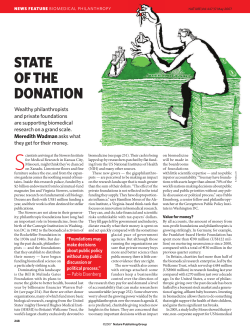 Biomedical philanthropy: State of the donation