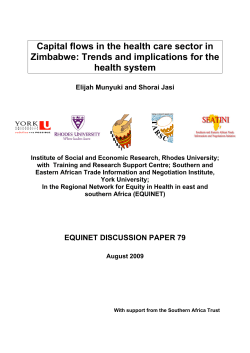 Capital flows in the health care sector in Zimbabwe