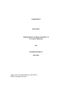 AGREEMENT BETWEEN INDEPENDENT SCHOOL DISTRICT 15 St
