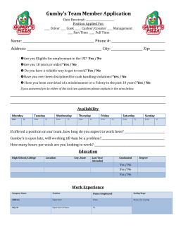Gumby`s Team Member Application