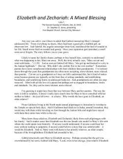 Elizabeth and Zechariah: A Mixed Blessing