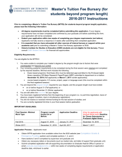 Master`s Tuition Fee Bursary (for students beyond program length