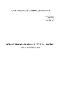 feasibility study on a worldwide pepper futures contract