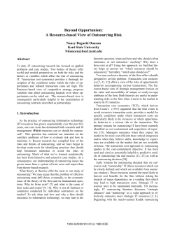 A Resource-Based View of Outsourcing Risk