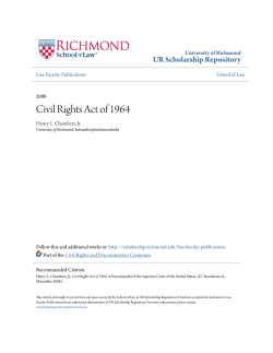 Civil Rights Act of 1964 - UR Scholarship Repository