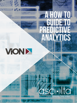 A How to Guide to Predictive Analytics