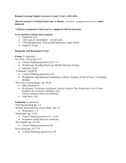 3. &ldquo;The Big Question/ &ldquo;Fiction and nonfiction: Genre Study&rdquo; 4