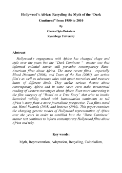Hollywood`s Africa: Recycling the Myth of the &ldquo;Dark Continent&rdquo;