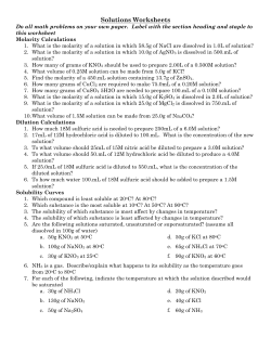 Solutions Worksheets