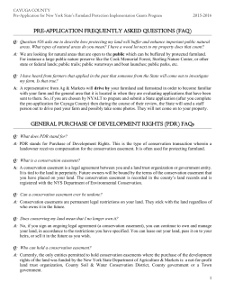 PRE-APPLICATION FREQUENTLY ASKED