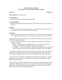 Climate Heroes Lesson Plan The Carbon Cycle and its Role in