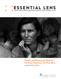 Disaster and Government Response: The Great Depression, the