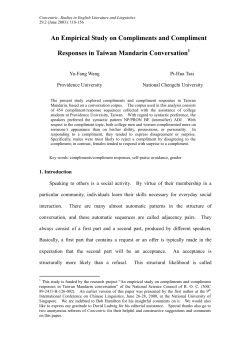 An Empirical Study on Compliments and Compliment Responses in