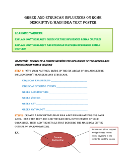 Greek and Etruscan Influences on Rome Descriptive/Main Idea Text