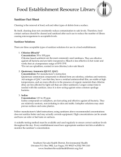 Sanitizer Fact Sheet - Southern Nevada Health District