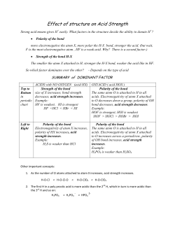 Effect of structure on Acid Strength