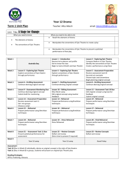 Year 12 Drama Term 1 Unit Plan Unit Title: A Stage for Change