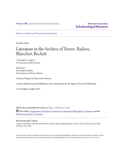 Literature in the Archive of Terror: Badiou, Blanchot, Beckett