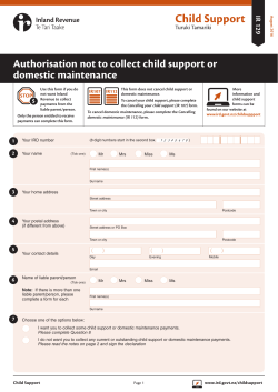 Authorisation not to collect child support or domestic
