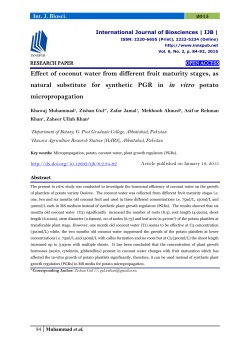 Effect of coconut water from different fruit maturity stages, as natural