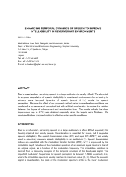 enhancing temporal dynamics of speech to improve intelligibility in