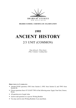 ancient history - Board of Studies