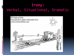 Irony: Verbal, Situational, Dramatic