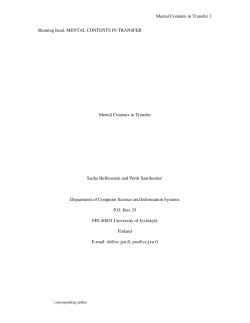 Mental Contents in Transfer 1 Running head: MENTAL CONTENTS