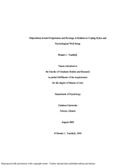Dispositions toward Forgiveness and Revenge in Relation to