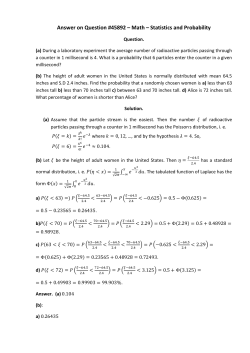 Answer on Question #45892 &ndash; Math &ndash; Statistics and Probability