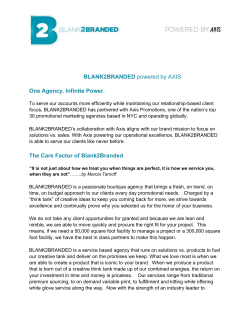 BLANK2BRANDED powered by AXIS One Agency. Infinite Power