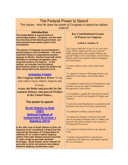 The Federal Power to Spend - Lifelong Learning Academy
