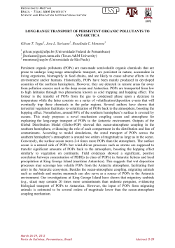 LONG-RANGE TRANSPORT OF PERSISTENT ORGANIC