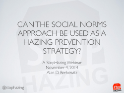 can the social norms approach be used as a hazing