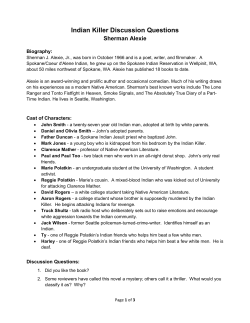 Indian Killer Discussion Questions