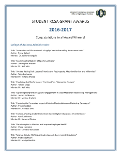 2016-2017 RCSA Grant Recipients - UCO