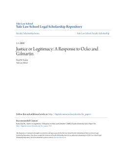 Justice or Legitimacy - Yale Law School Legal Scholarship Repository