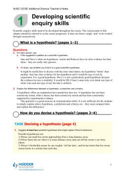 Developing scientific enquiry skills