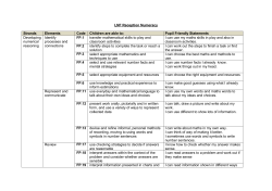 LNF Reception Numeracy Strands Elements Code Children are able